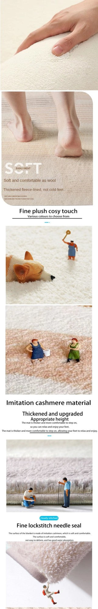 VIKAMA Simple High-End Carpet Soft Bedside Carpet Sink Carpet Bathroom Mat Living Room Rug For Bedroom Door Mat Home Decoration