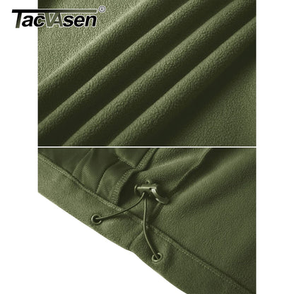 TACVASEN Winter Windproof Fleece Jackets Full Zip Mens Winter Jacket Multi-Pockets Work Coats Hiking Windbreaker Climbing Parka