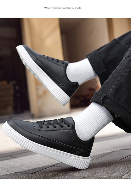 Tênis Masculino Impermeável de Prancha Leve Outono Inverno Tênis Masculino Casual com Cadarço Macio para Esportes e Caminhada