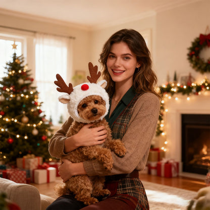 Fantasia de Natal de Cãozinho Gato Acessórios de Chapéu de Papai Noel de Natal para Gatos Suprimentos para Vestir Animais de Estimação de Feriado Touca de Natal para Animais de Estimação
