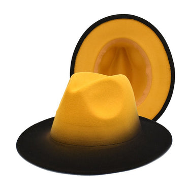 Winter Fedora Hats for Men Jazz Caps Gradient Dancing Evening Party Elegant Western Cowboy Hat Black Green Outdoor Sun Caps