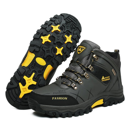 Botas de Neve Masculinas de Inverno Impermeáveis de Couro Tênis Super Quentes Botas Masculinas Botas de Caminhada ao Ar Livre Sapatos de Trabalho Tamanho 39-47