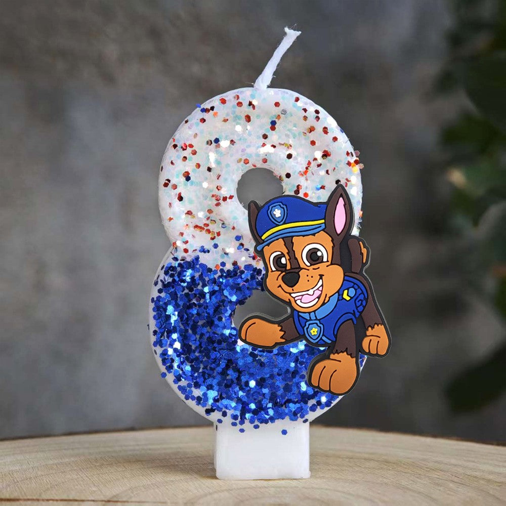 Paw Patrol Candle 0-9 Number Candle Paw Patrol Cartoon Character Party Cake Plug-in Birthday Cake Decoration Baby Shower Gift