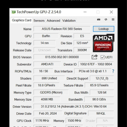 896 Stream Cores, 14nm FinFET Technology SEJISHI AMD RX560 4GB GDDR5 Graphics Card