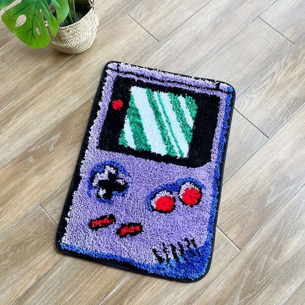 LAKEA Hand-held Game Device Tufted Rug GameRoom Funny Childhood Memories Flocking Carpet Floor Anti Slip Doormat Aesthetic