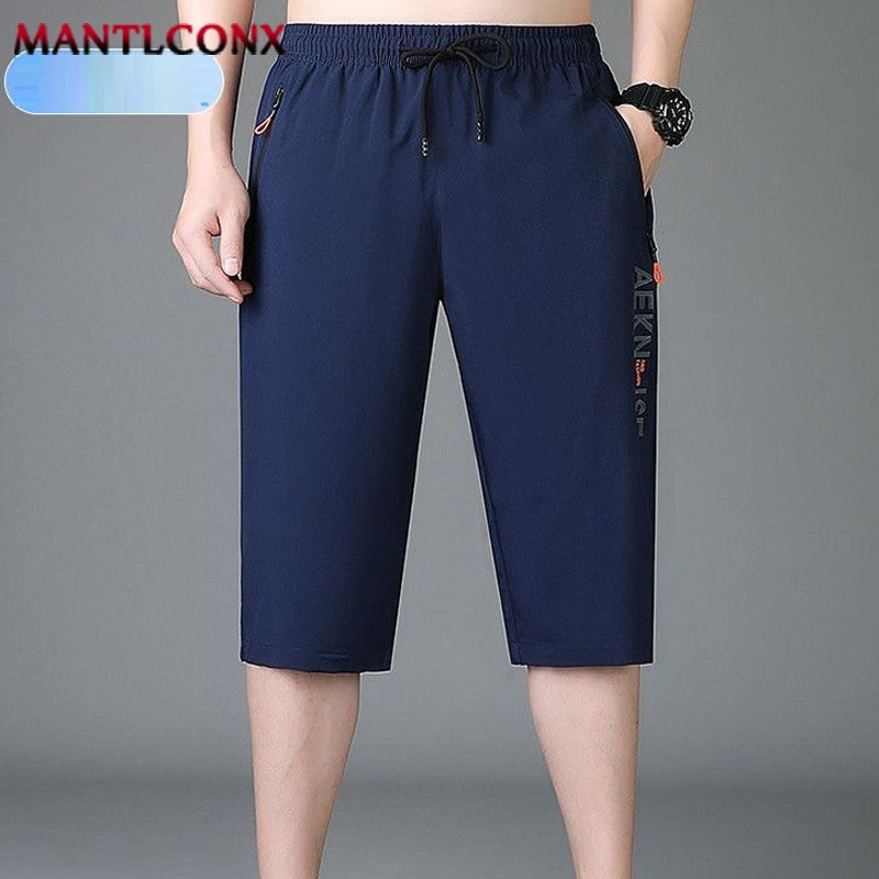 New Fashion Sports Shorts Men Breathable Quick Dry Men's Short Pants Men Breathable Elastic Waist Shorts Male Bottom Black XXXL