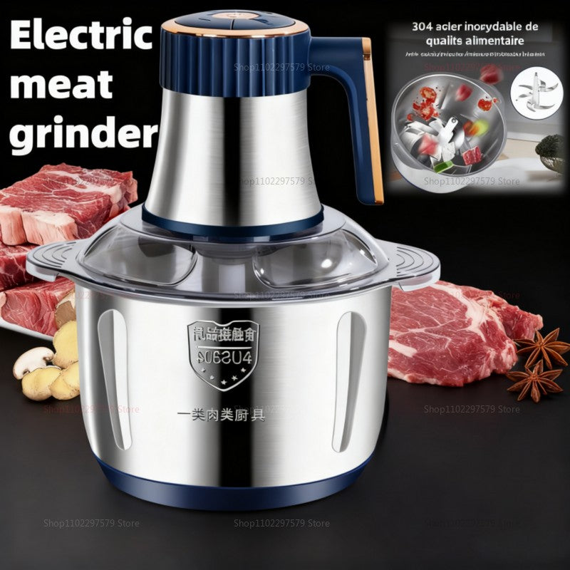 Moedor de Carne Elétrico Processador de Alimentos Aço Inoxidável 304 Multiuso Picador de Legumes Liquidificador de Papinha de Bebê Utensílio de Cozinha