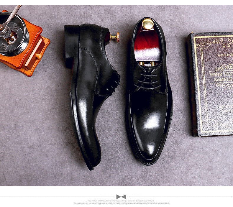 New Brand Genuine Leather Business Dress Shoes Men Formal Wear Casual British Large Size Leather Shoes Pointed Toe Oxfords