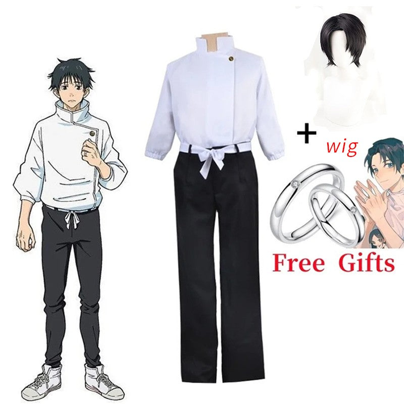 Anime Jujutsu Kaisen Yuta Okkotsu Cosplay Costume Men Women Halloween Party Uniforms Tops + Pants + Belt