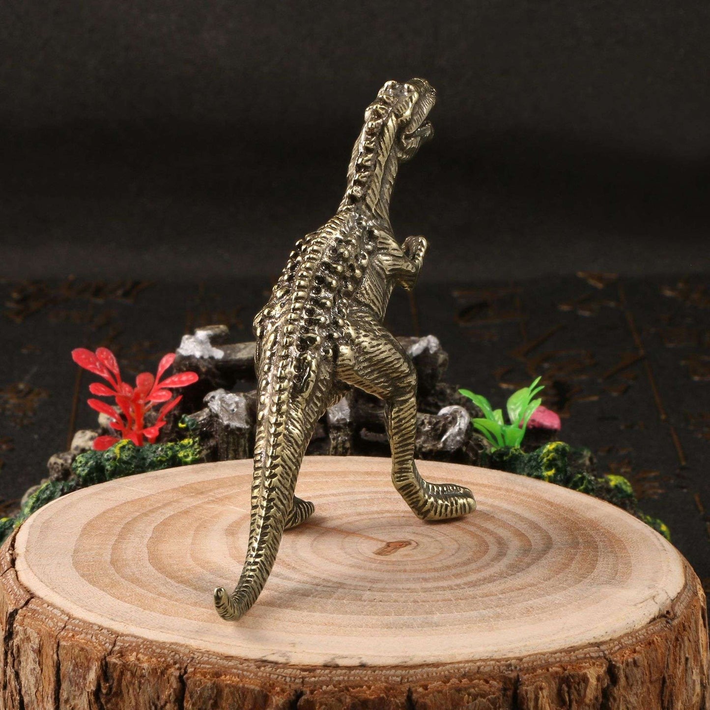 Dinossauro Alossauro Estegossauro Pterossauro Dimetrodon Diplodoco Estátua Decoração de Mesa de Escritório Jurássico Estatueta de Cobre 12 Estilos