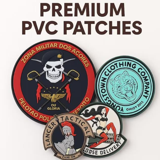 Wholesale Custom PVC Patch 3D Rubber Soft Badges Personalised Logo with Hook&Loop Backing Tactical Patches for Clothing Bags