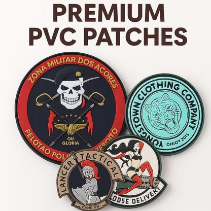 Wholesale Custom PVC Patch 3D Rubber Soft Badges Personalised Logo with Hook&Loop Backing Tactical Patches for Clothing Bags