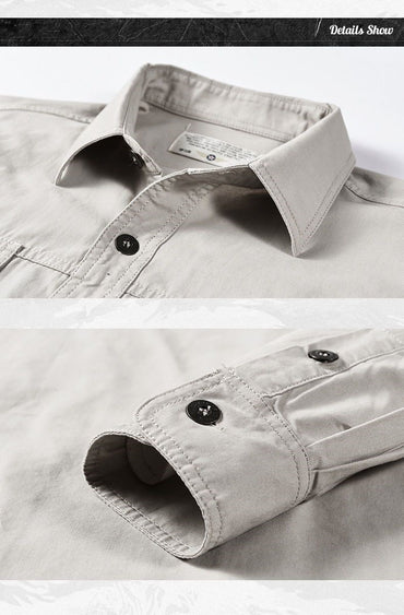 Brand Cotton Military Shirt Men Spring Casual Cargo Shirts Male Long Sleeves Shirts Camiseta Masculina Plus Size 5XL 6XL
