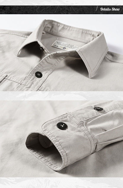 Brand Cotton Military Shirt Men Spring Casual Cargo Shirts Male Long Sleeves Shirts Camiseta Masculina Plus Size 5XL 6XL