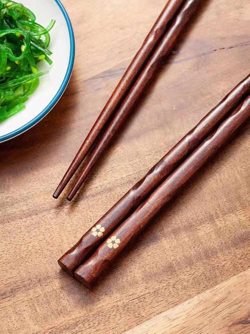 5 Pares de Hashis Japoneses para Sushi de Madeira Natural Ecológicos Reutilizáveis para Comida Coreana Chinesa