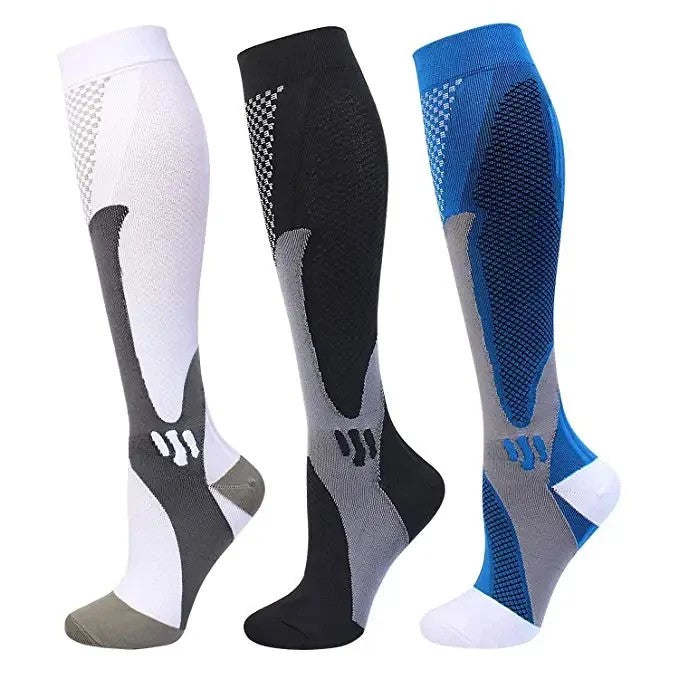 3/6/7 Double Compression Socks Varicose Socks Men Women With Diabetes Pregnancy Elastic Socks Gym Outdoor Sports Rugby Running