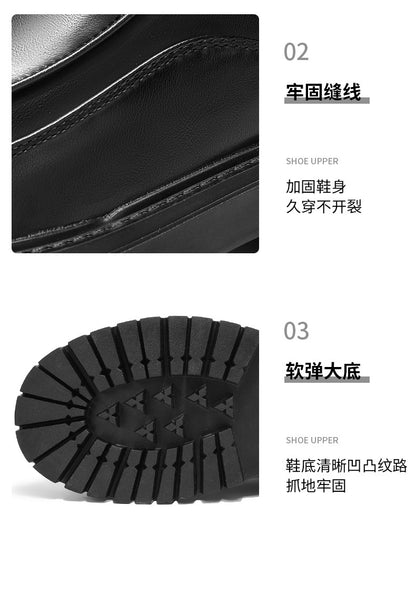 New designer black fashionable men's leather shoes for autumn and winter, retro ankle boots, round-toe business Chelsea boots