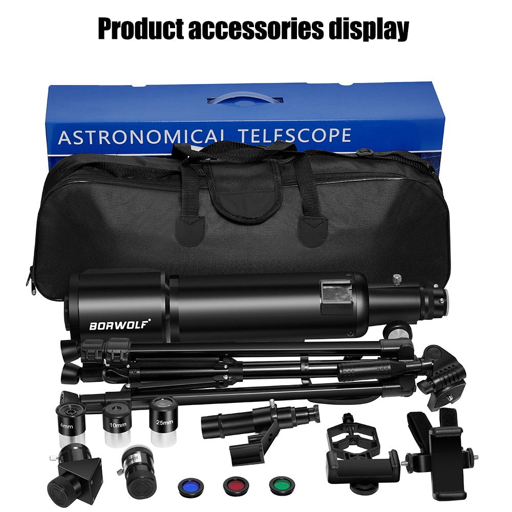 BORWOLF 90600 Telescópio Astronômico, Alta Potência Grande Abertura 90MM HD Profissional para Observação de Espaço Profundo Observação de Estrelas,