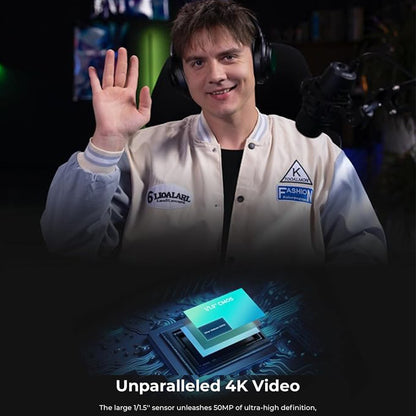 OBSBOT Tiny 2 Webcam 4K Voice Control PTZ, AI Tracking Multi-Mode & Auto Focus, Web Camera with 1/1.5" Sensor, Gesture Control,