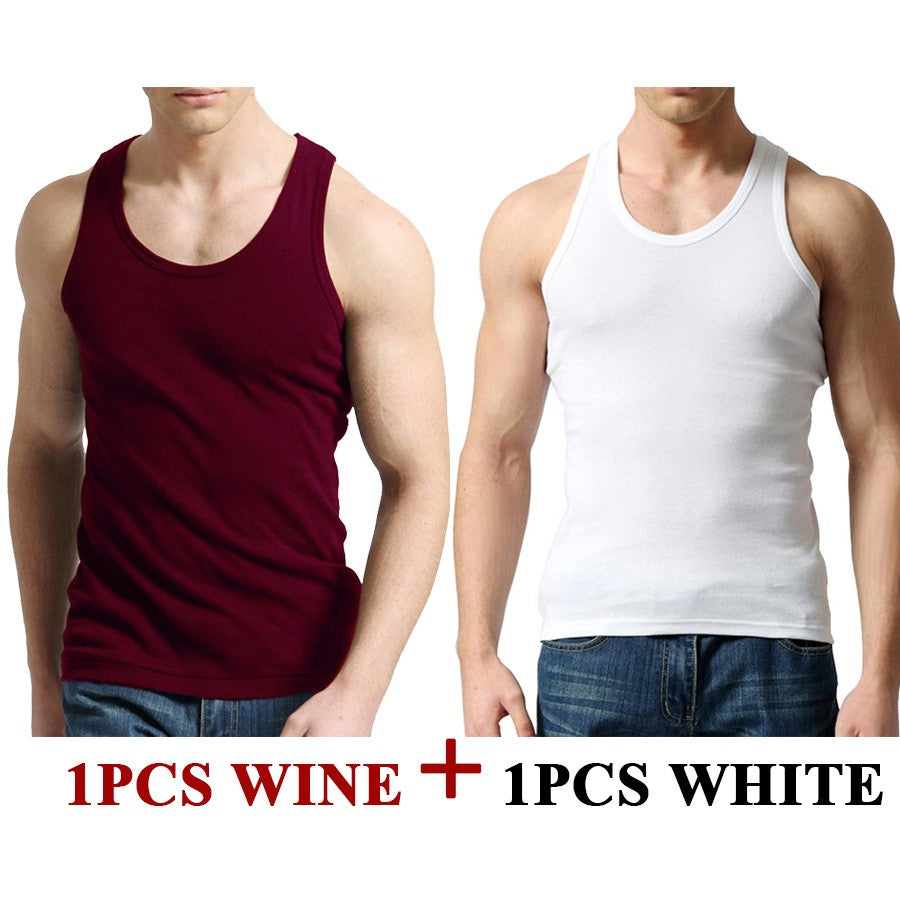 Tank Tops Men Fitness Cool Summer 100% Cotton Vest Male Sleeveless Tops Gym Slim Casual Undershirt Mens Gift 9 Colors 1PCS