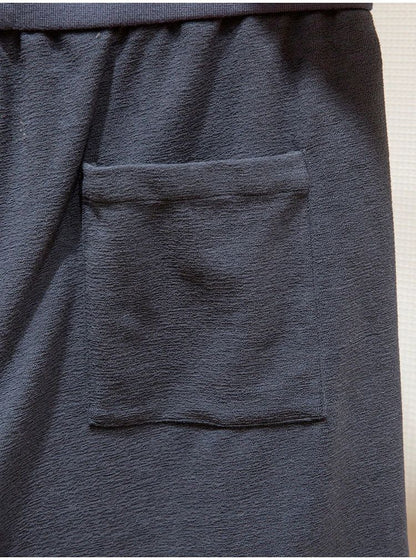 LP high-grade custom-woven cotton fabric summer men's casual elastic waist drawstring sports shorts