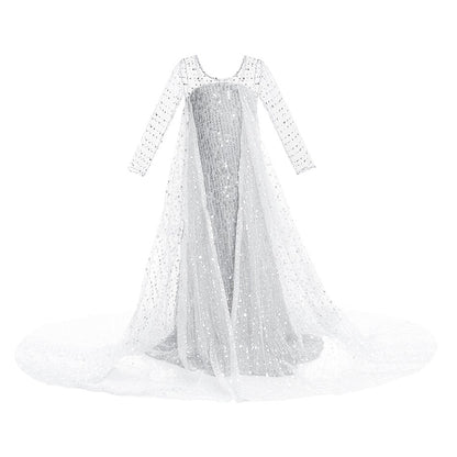 Halloween Festival Celebrations Elsa Multiple Styles and Occasions Cosplay Dress Sequin Decoration Elegant Charming Evening Gown