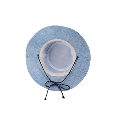 Retro Sunscreen Western Cowboy Hat Lightweight Wide-Brimmed Denim Bucket Hat Japanese Style Cloth Fisherman Hat Travel