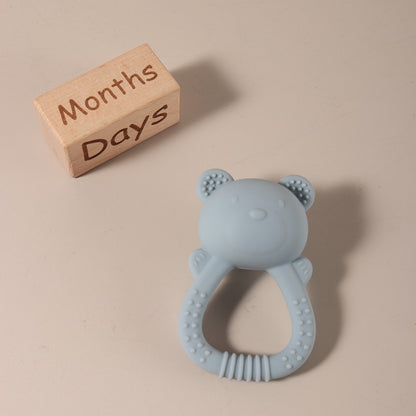 Hot sale cute bear baby rattle  silicone teether 0-1 year toy