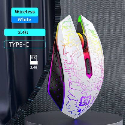 Mouse Bluetooth 5.2 RGB Sem Fio 2.4G Mouse Gamer Dual-Mode 6 Botões Silencioso Para MacBook Tablet Laptops Computador