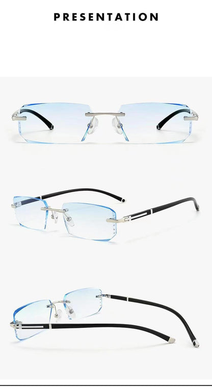 Finished Frameless Myopia Glasses For Men And Women With Ultra-light Edge Cutting Glasses Frame Myopia Glasses XTP191