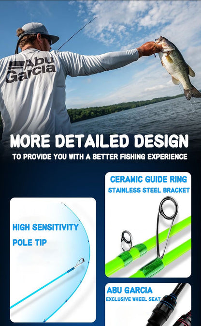 Vara de pesca Abu Garcia Rainbow original 4 cores 2 partes Vara de pesca de isca