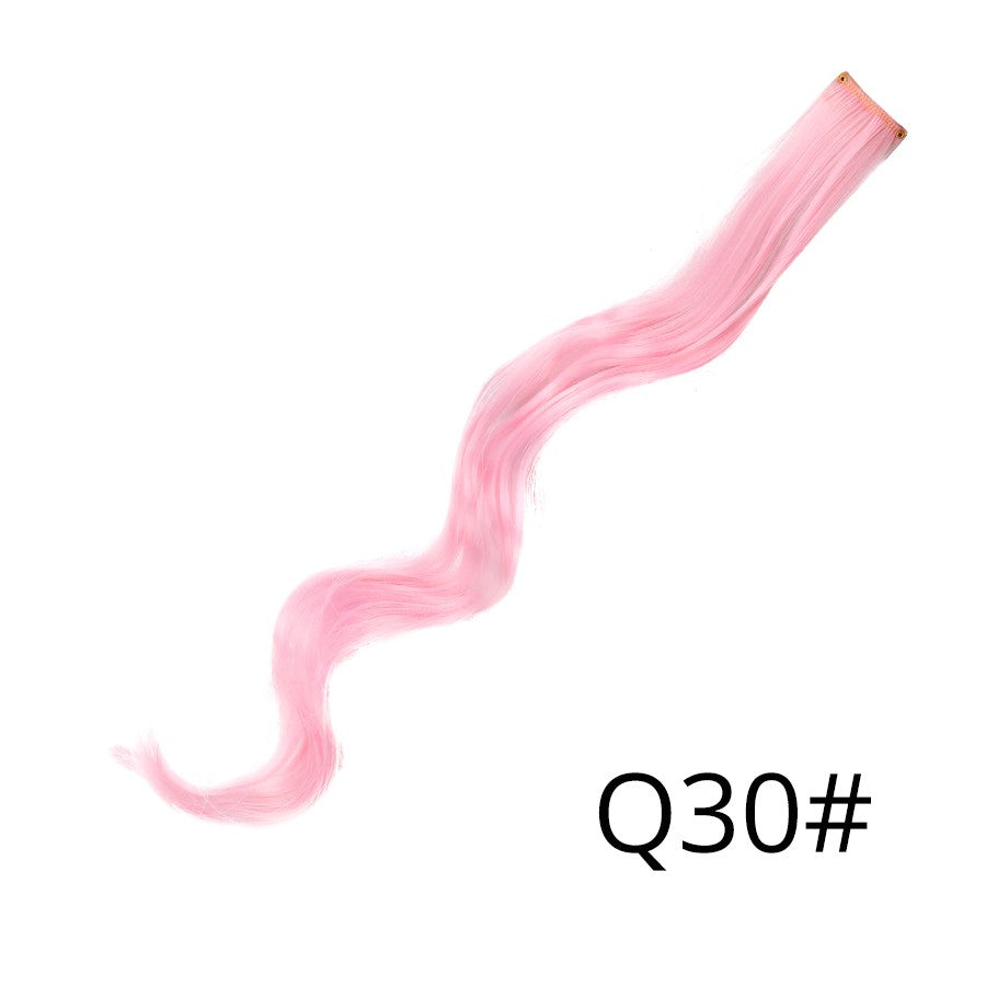 Apliques Sintéticos Presilha de Uma Peça Extensões de Cabelo Arco-Íris Cabelo Sintético Liso Peças de Cabelo de 45cm Longo Ombré Rosa Roxo Vermelho Azul
