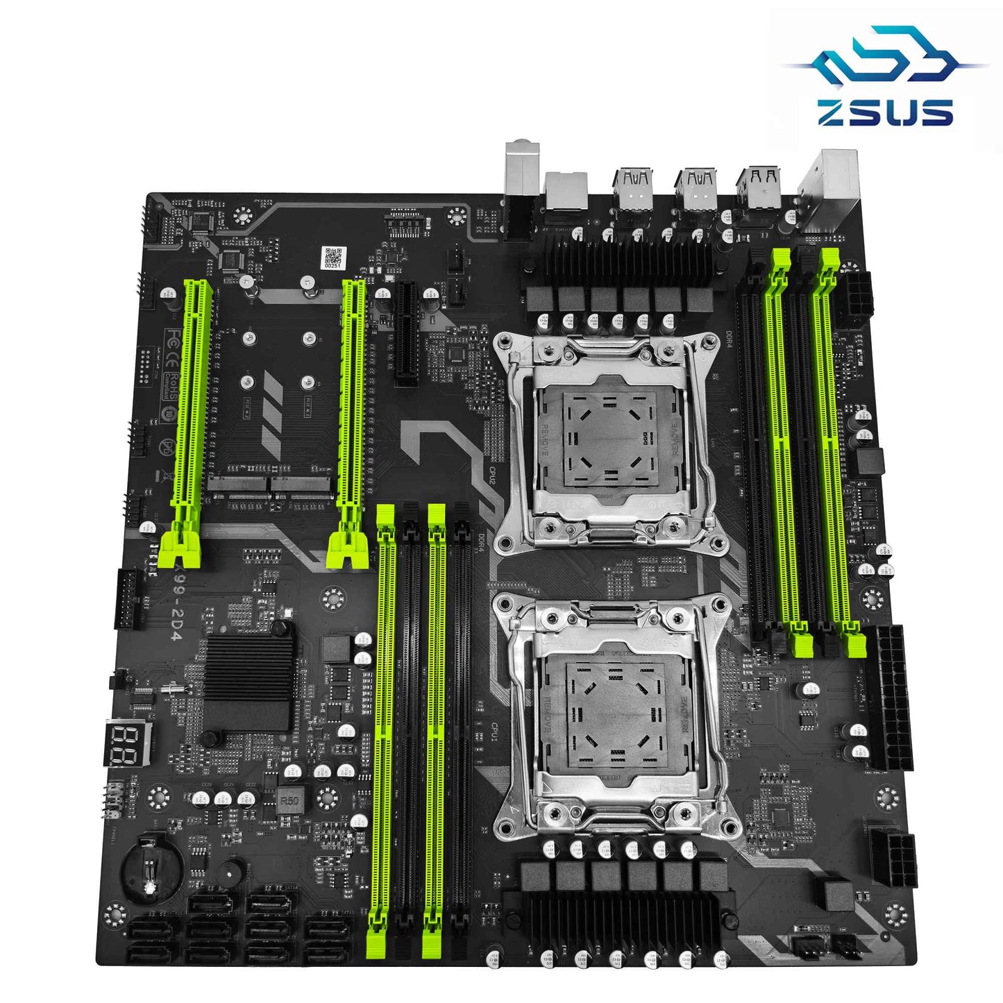 ZSUS X99 Dual CPU Motherboard Kit Xeon E5 2680 V4 with DDR4 32GB (2*16GB) LGA2011-3 M.2 NVME for Desktop Gaming Computer