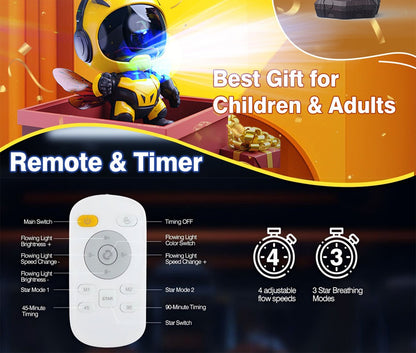 Bee Galaxy Projector,Star Projector Galaxy Night Light,Starry Nebula Ceiling LED Lamp with Timer and Remote ,Kids Room Decor
