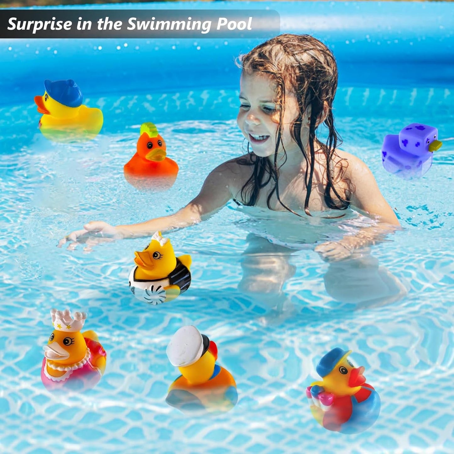 10-100PCSRubber Duck for Jeep Bath Toy Assortment Bulk Floater Duck for Kids Baby Shower Accessories Party Favors, Birthday