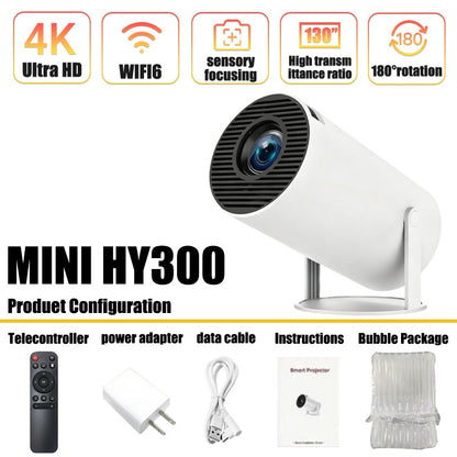 Novo Projetor 4K Android 11 HY300 Wifi6 290ANSI Allwinner H713 BT5.0 1080P 1280*720P Cinema Projetores Portáteis para Exterior?