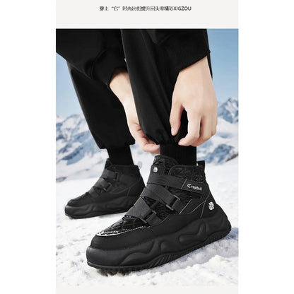 Warm Snow Boots 2025 Men's Fashion Plush Warm Comfortable Anti Slip Thick Sole Cotton Shoes Outdoor Vacation Casual Shoes