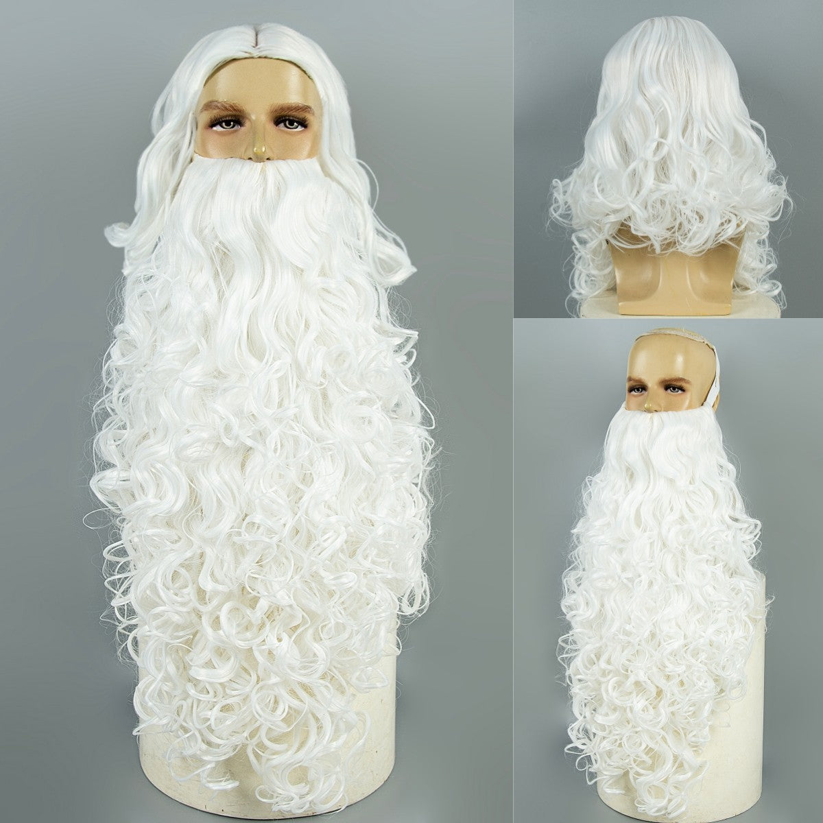Conjunto de Peruca e Barba de Papai Noel REEWES para o Natal, Acessório de Cosplay, Peruca Sintética Loira para Homens, Fantasia de Halloween