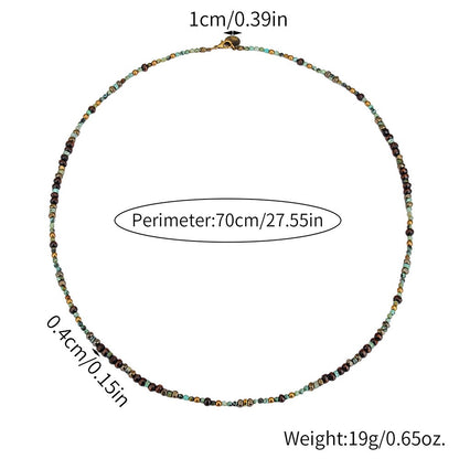 Colar Masculino 1PC Estilo Étnico Retrô Africano de Pedra para Homens Hippie Boêmia Colar Longo de Contas Masculino Joia Tribal Colar Masculino