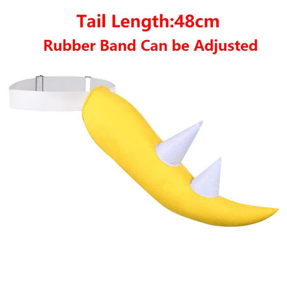 Bowser Jr Cosplay Scarf Mask Bracelet Collar Movie Bros Costume Accessories Prop for Adult Men Fantasy OutfitHalloween Carnival