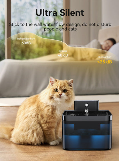 ROJECO Fonte de Água Automática Sem Fio para Gatos 2600mAh Bebedouro para Pets para Cães e Gatos Sensor Infravermelho Bebedouro Inteligente para Pets