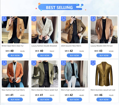2025 New Men's Casual Plaid Suit Jacket Male Linen Plaid Business Self-cultivation Wedding Dress Party Suit Coat Plus Size S-5XL
