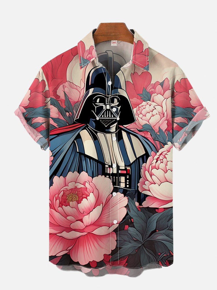 2024 Fashion Ukiyo-E Tropical Floral And Sci-Fi Space Samurai Printing turndown Collar Hawaiian Short Sleeve Shirt casual shirts