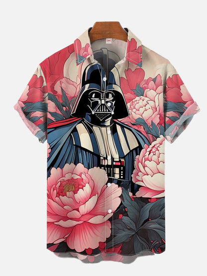 2024 Fashion Ukiyo-E Tropical Floral And Sci-Fi Space Samurai Printing turndown Collar Hawaiian Short Sleeve Shirt casual shirts