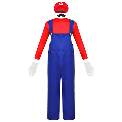 Halloween Carnival adult Men Funy Super game Cosplay Costume Luigi Bros Plumber Christmas Fancy Dress