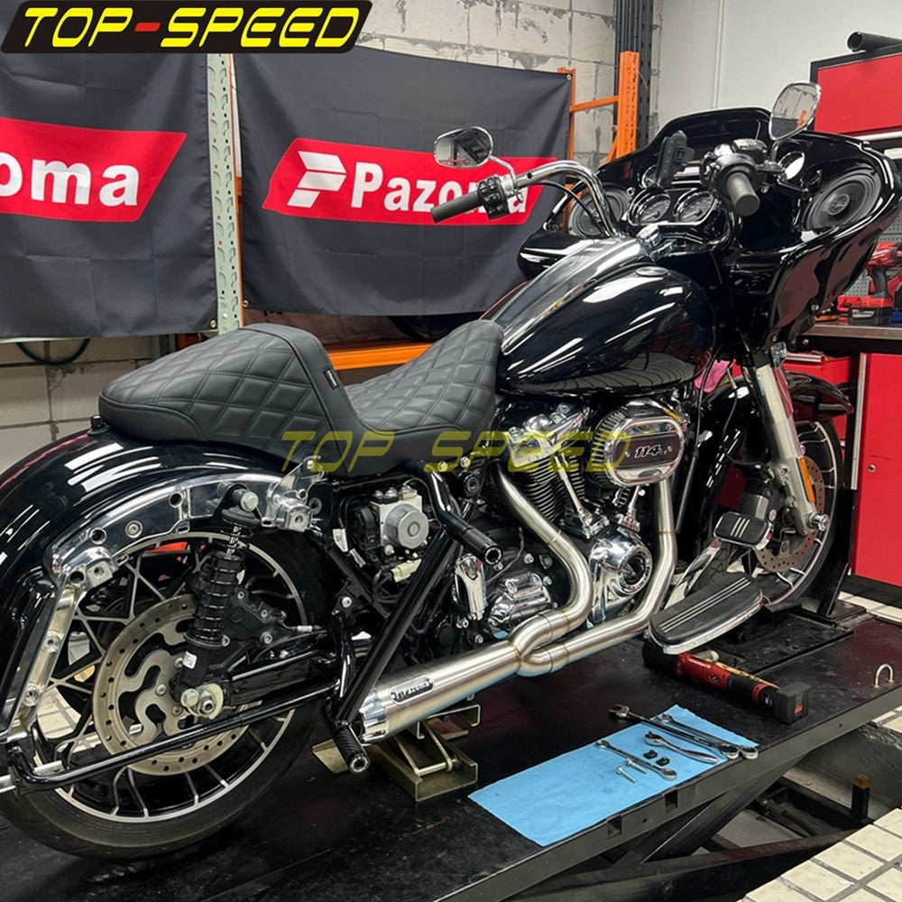 For Harley CVO Street Glide FLHXSE 2017-2025 CVO Road Glide ST FLTRXSTSE 2024-2025 2-Into-1 Exhaust Motorcycle Touring Mufflers