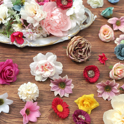 20/40/60/80/100Pcs Mini Artificial Rose Flowers Head for Home Decoration Birthday Party DIY Wedding Decor Garland Gift Accessory