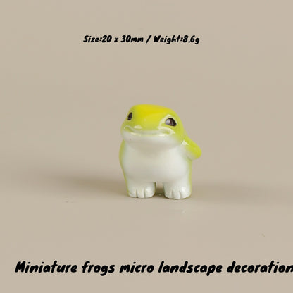6PCS Miniature Frogs Micro Landscape Decoration Kawaii Forg Fairy Garden Accessories Mini Forg Desk Decoration