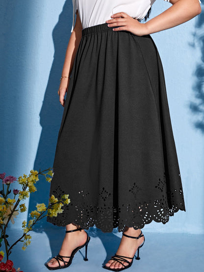 New autumn 2024 plus size women's skirt with gentle, elegant and temperament style, slit design and solid color.