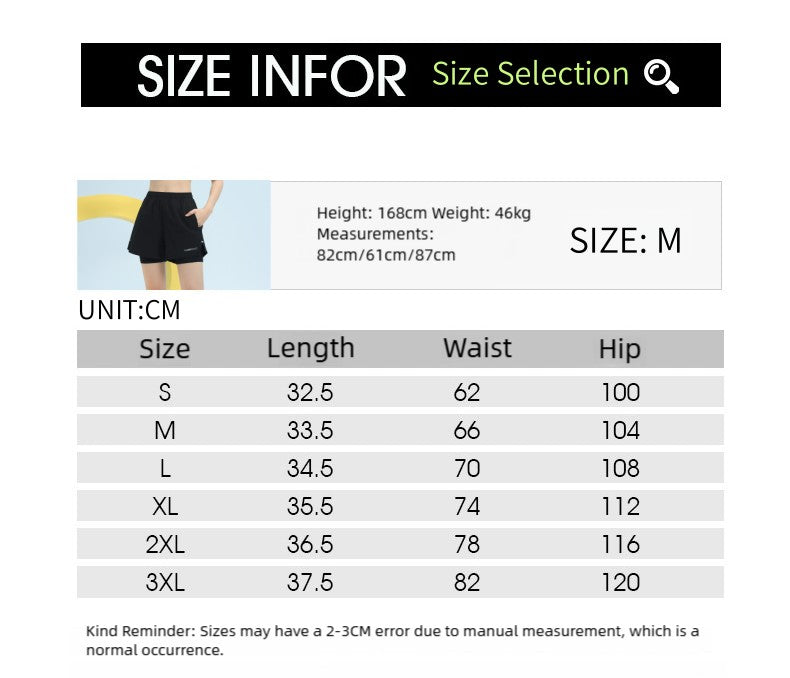 PHIGEER High Waist Yoga Shorts Summer 2 in 1 Quick Dry Workout Shorts with Pockets Women Lightweight Sweatshort Gym Clothes New